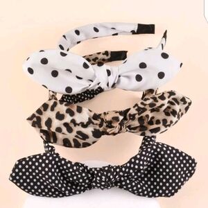 🆕POLKA DOT & LEOPARD PRINT HEADBANDS - 3 PIECES